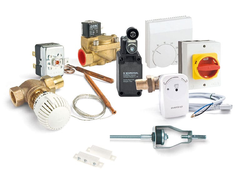 Accessoires Teddington pour rideaux d'air – vannes, contacteurs de porte, thermostats